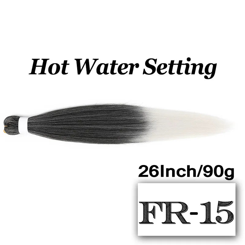 26" Easy Pre Stretched Braiding Hair Extensions 613 Blonde Jumbo Braids Synthetic Hair Bundles Yaki Straight Hair Crochet Braid