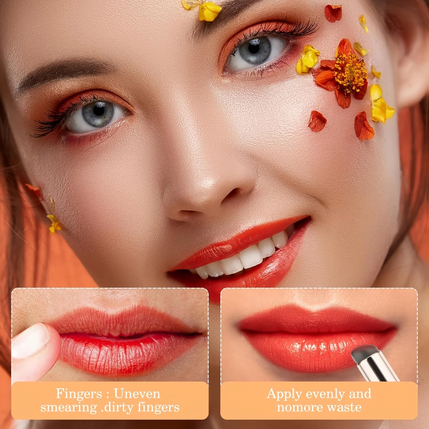 Portable Silicone Lip Brush with Cover - Mini Makeup Applicator, Easy to Apply, Suitable for Lip Balm, Lipstick Auxiliary Tool