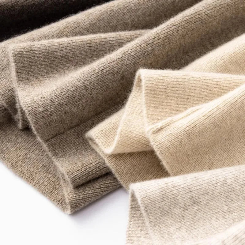 Women’s High-Waist Belted Knit Pants – Solid Color, Center-Crease Wide-Leg (Autumn/Winter 2026)