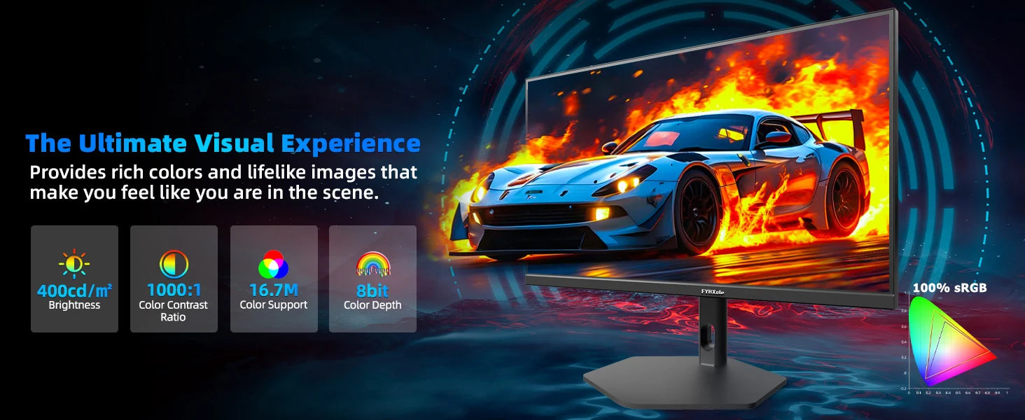 FYHXele 27" 1080p Fast IPS Esports Monitor — 380Hz* | 0.5ms GTG | FreeSync | HDR | Pivot Stand