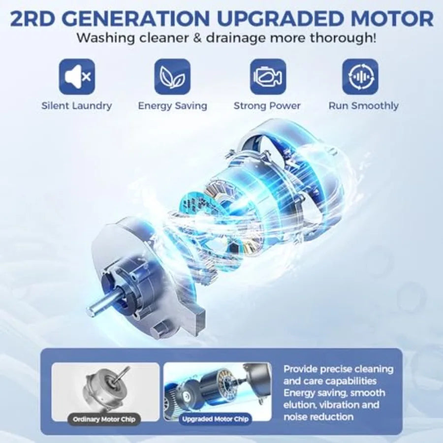 Compact Portable Washing Machine with 20Lbs Capacity and 2.8Cu.ft Washer and Dryer Combo for Apartments Features 10 Washing Pro