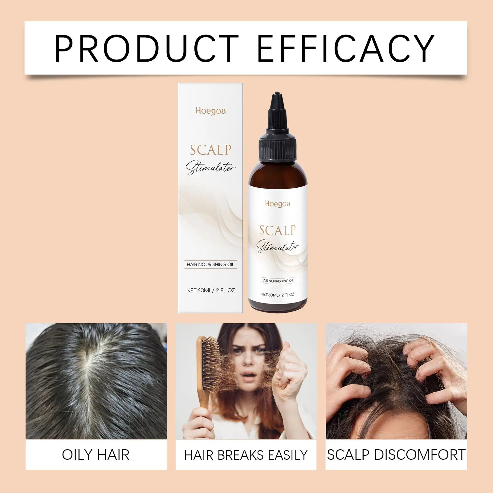 HOEGOA Dense Hair Essential Oil – Scalp Nourishing & Shine Serum (60ml)