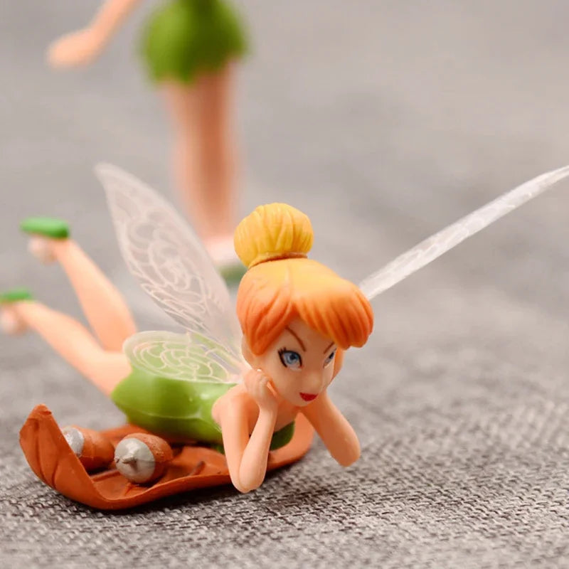 Tinker Bell 6pcs Set PVC Action Figures for Girls Fairy Tales Toys Collectible Anime Dolls for Kids Girls Disney Doll Gifts