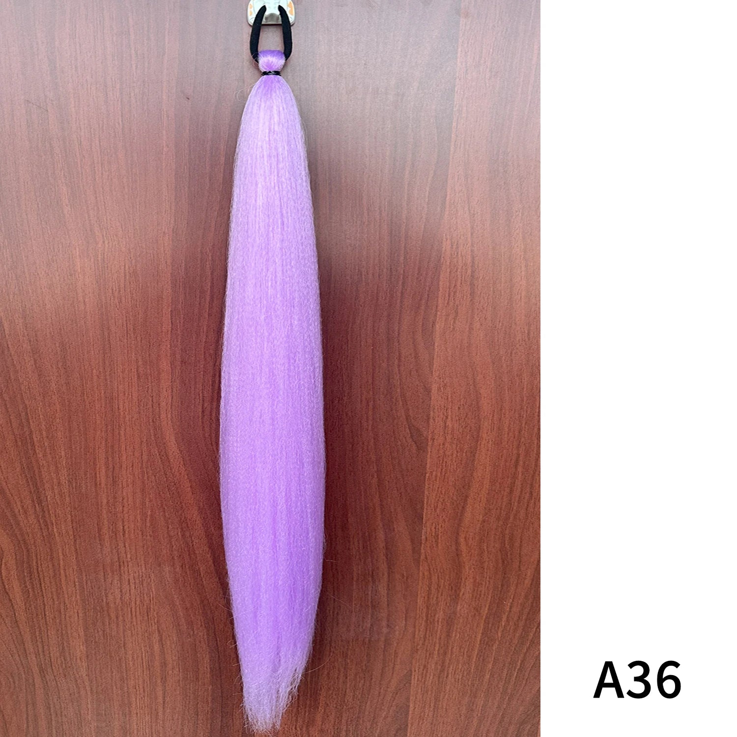 Synthetic Purple Ponytail Extension with Rubber Band Long Straight DIY Braided Pony Tail Hairpiece Women Hair Accessories