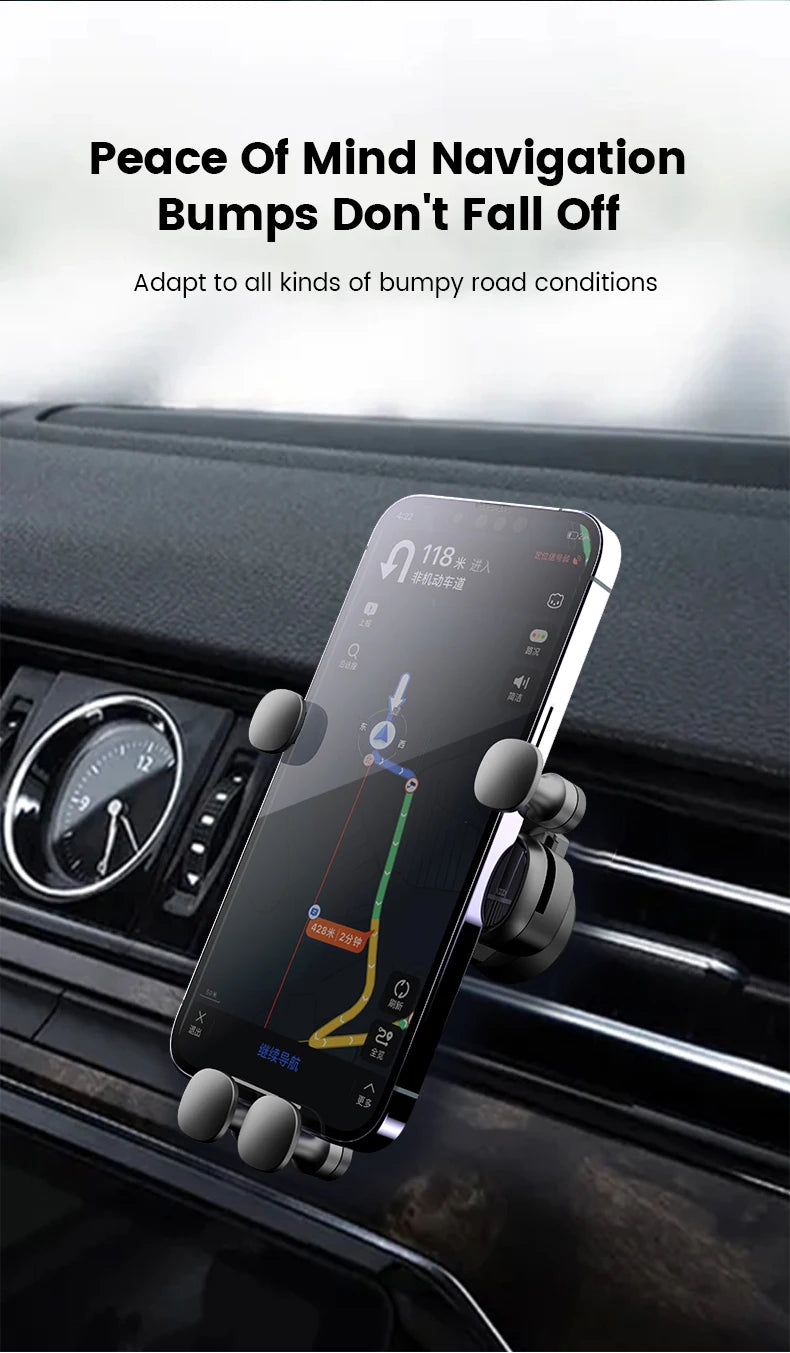 Gravity Car Phone Holder Air Vent Mount Cell Phone Holder in Car Mobile Support For iPhone 13 12 Xiaomi Universal GPS Stand