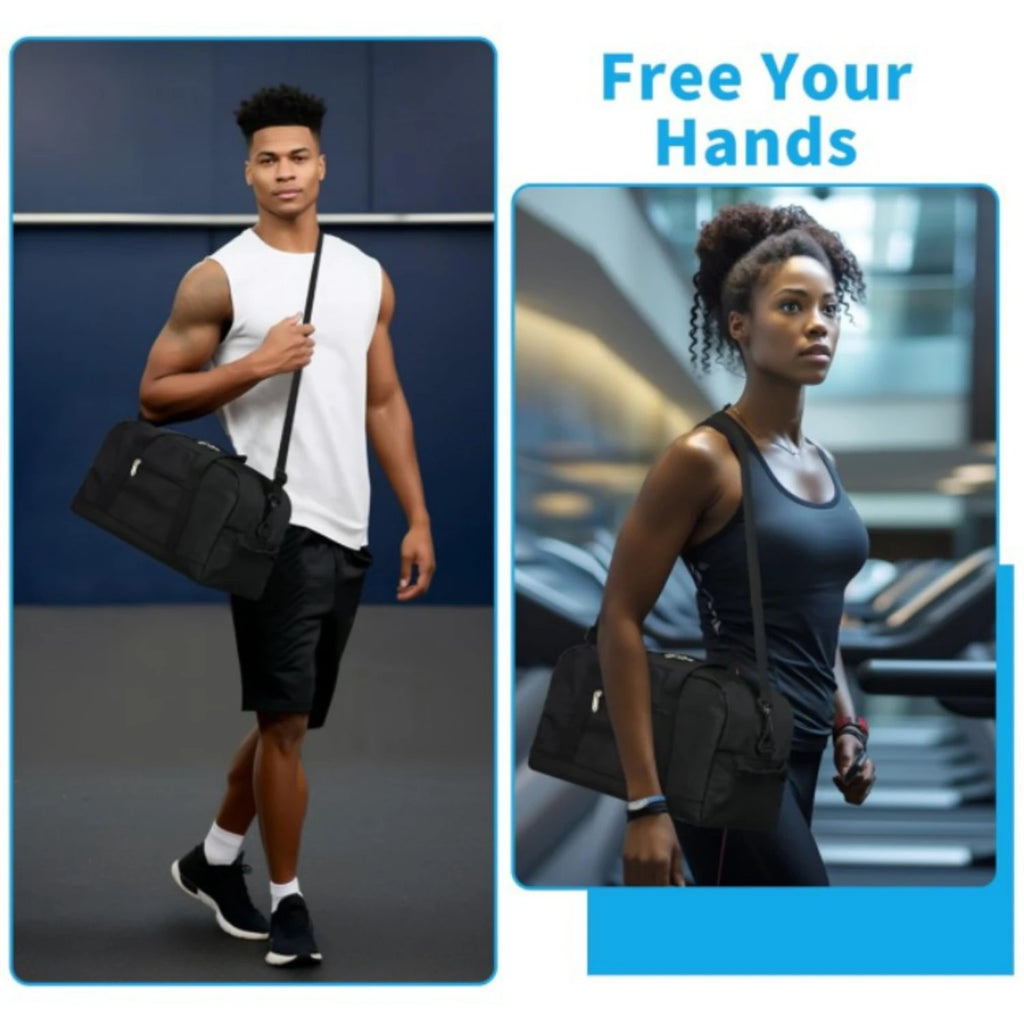 Fitness bag, handbag crossbody bag,luggage bag, lightweight multi compartment,double zipper design,suitable for overnight travel