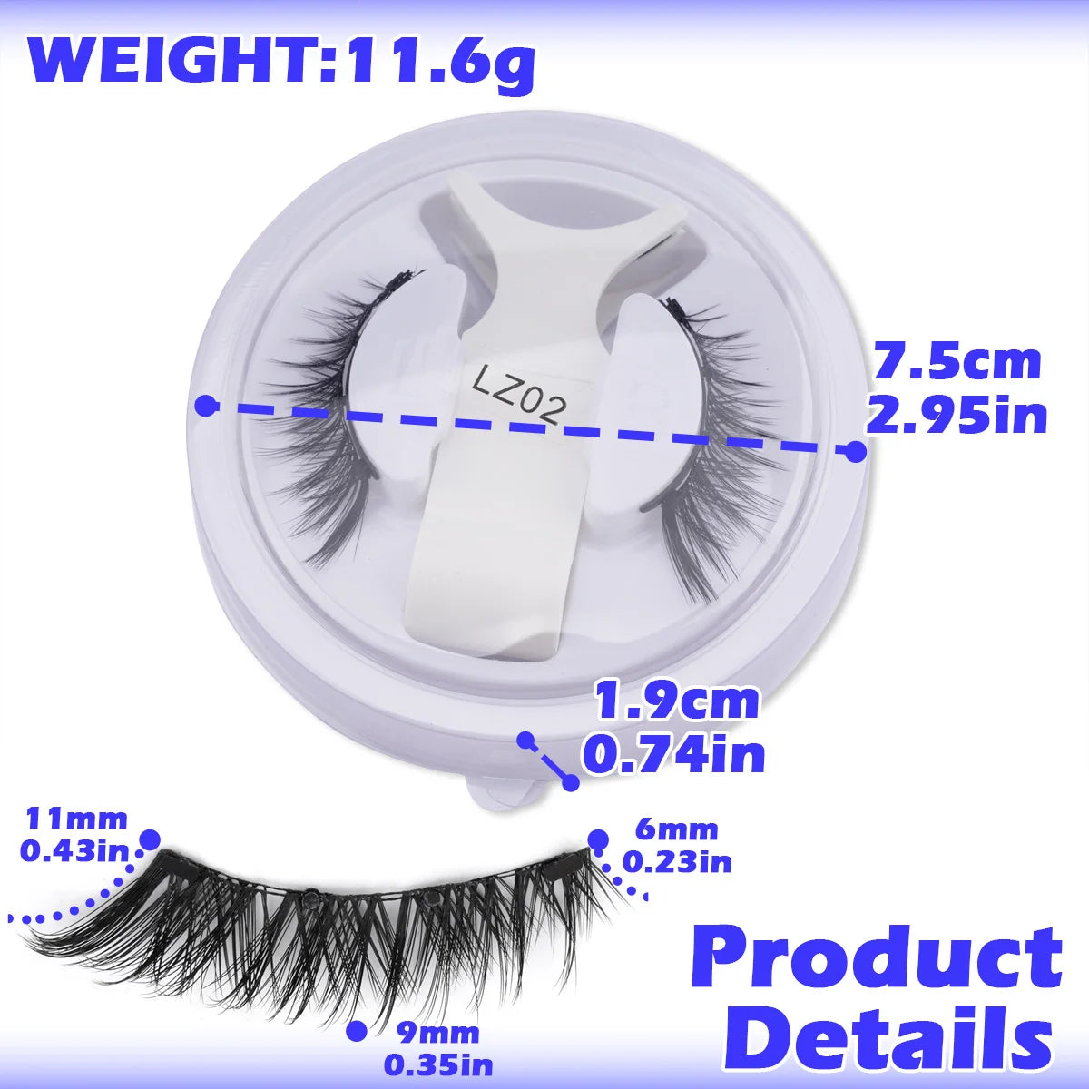 SHIDISHANGPIN 3D Magnetic False Eyelashes — Reusable, Glue-Free, Natural Long & Fluffy Look (1 Pair + Curler)