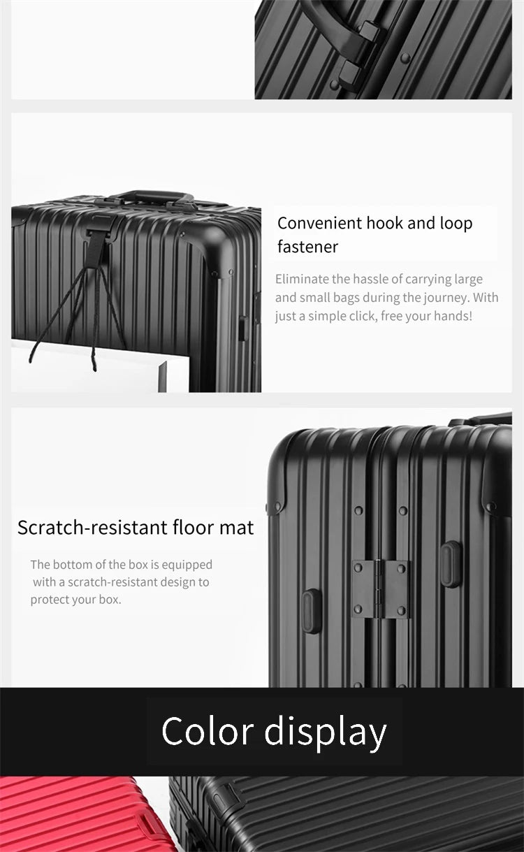 All-aluminum magnesium alloy telescopic suitcase 24-inch luggage business travel case metal combination lock bag 20-inch carry-o