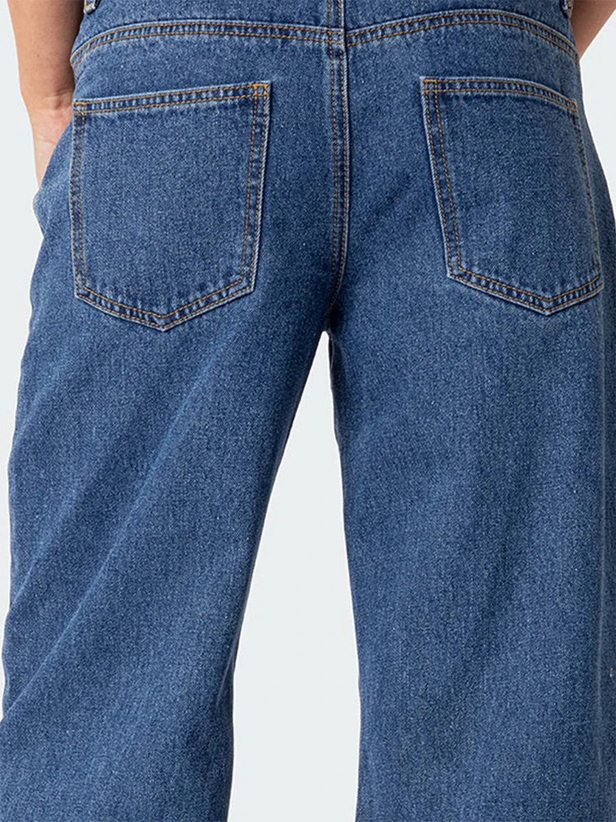 Women’s Wide-Leg Denim Pants – Relaxed Mid-Rise Office-to-Weekend Jeans