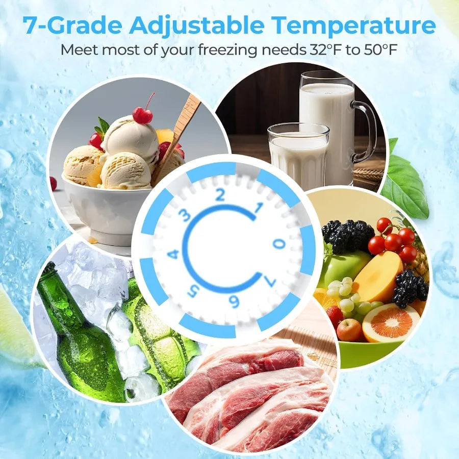 2.56 Cu.Ft. Mini Fridge with Freezer for College Dorm Office Bedroom Apartment Compact Refrigerator with Adjustable Thermostat