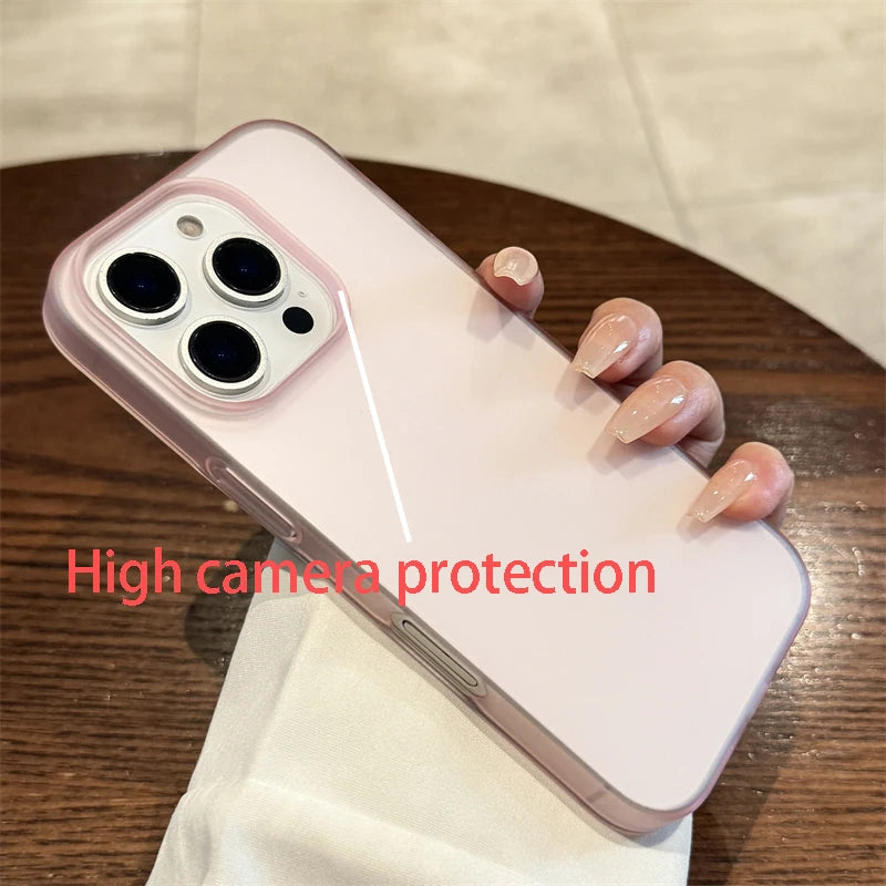 Soft Matte Candy Transparent Phone Case For iPhone 17 16 15 14 Pro Max Plus 13 12 11 XR Shockproof Silicone Bumper Cover