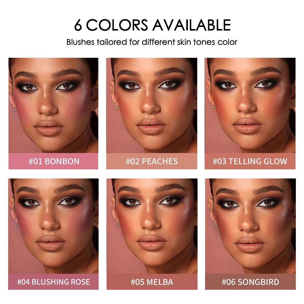 QIBEST Matte Blush Rouge Palette — Long-Lasting Natural Glow