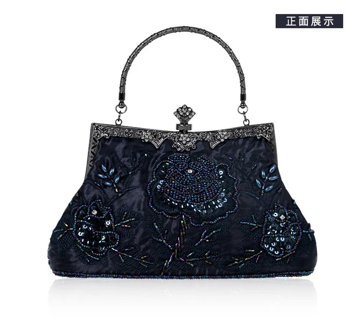 Retro Handmade Beaded Embroidered Dinner Bag Chic Festive Bride Bolsos Lujosos Marcas Famosas Luxury Designer Bags High Quality