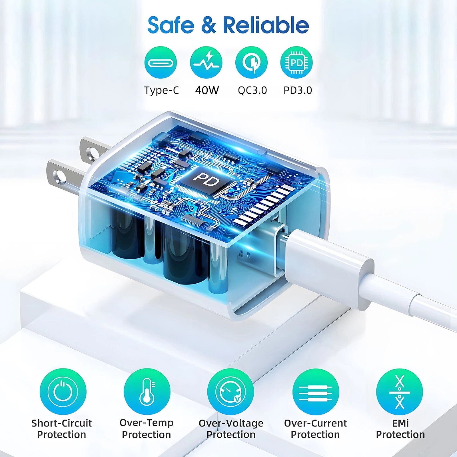 40W USB C Fast Charger For iPhone 14 13 12 11 Pro Max XS iPad USB Type C Fast Charging Data Cable Phone Accessories Charger Set