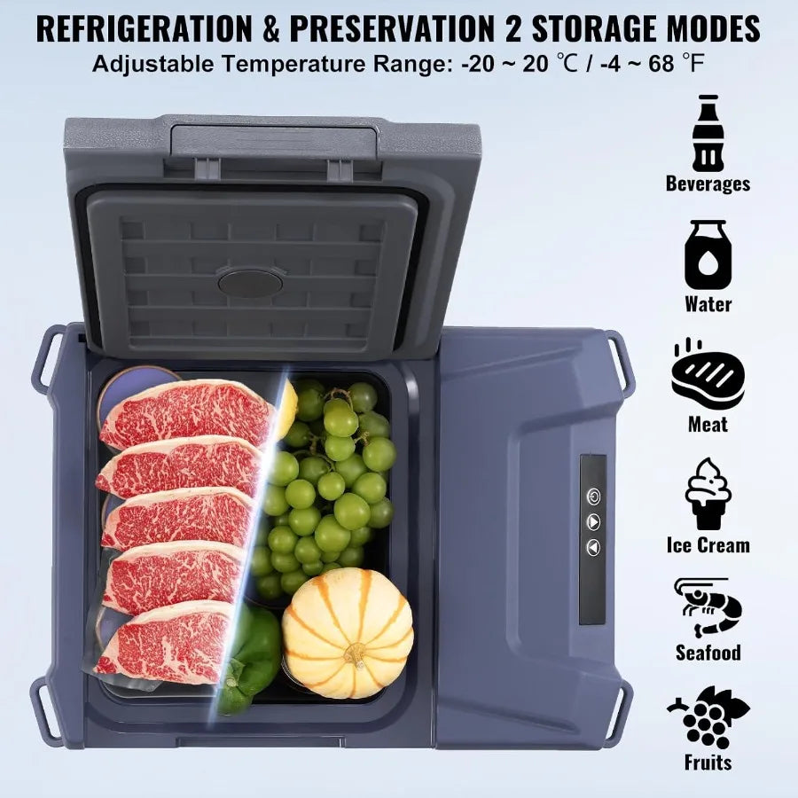 Car Refrigerator 12 Volt Car Refrigerator Fridge 9 L Single Zone Portable Freezer with Adjustable Temperature Range from -4 to