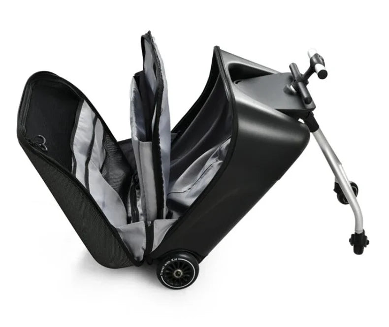Formsio Kids Scooter Suitcase Lazy Carry On Rolling Luggage Box Sitting Trolley Bag For Baby