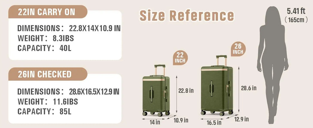 Joyway 22 inch Lightweight, Thin and Durable Short-trip Luggage Suitcase with Cup Holder, TSA Lock, Spinner Wheels