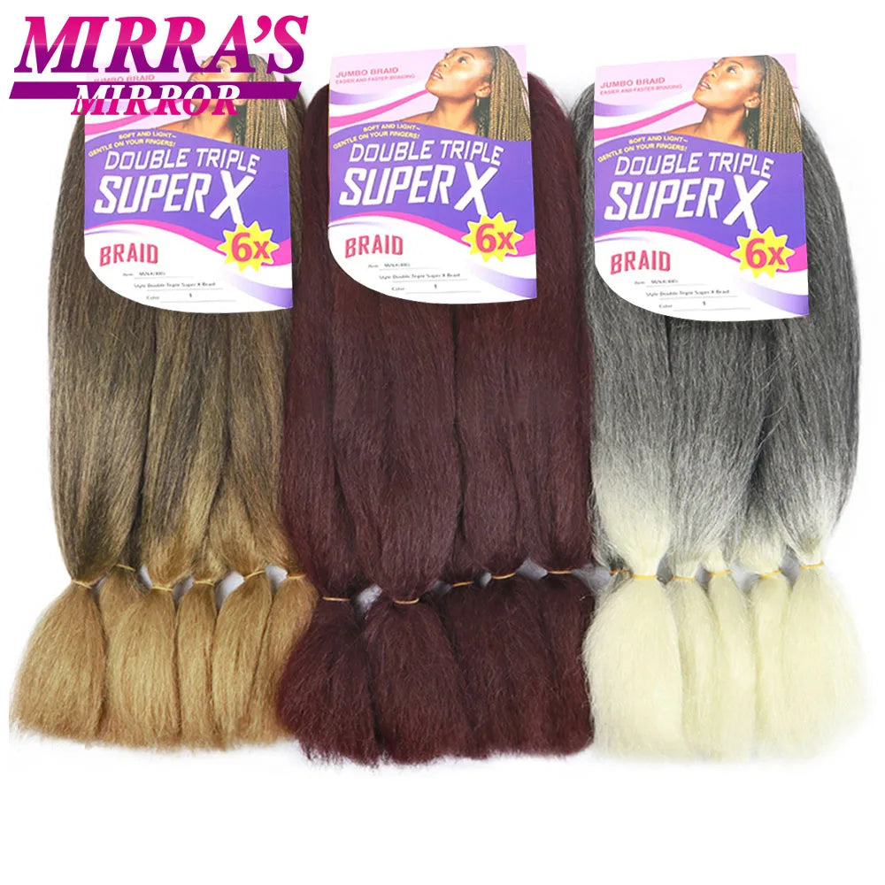 400G 24 Inch Long Jumbo Braiding Hair Super X Synthetic Jumbo Hair Extensions For Braiding African Twist Box Braids Blue Ombre