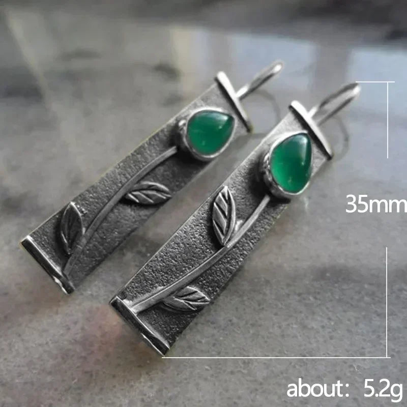 Green Crystal Drop Earrings | Elegant Zirconia Luxury Jewelry for Women