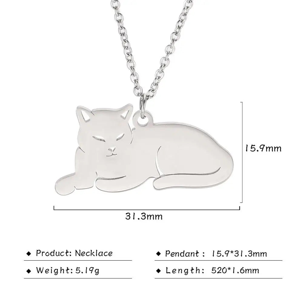 Cute Dog Paw Pendant Necklace | Stainless Steel Animal Footprint Chain for Women & Girls
