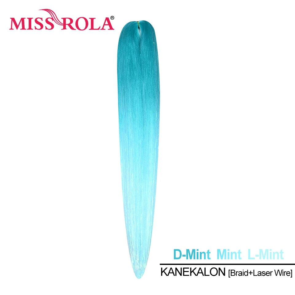 Miss Rola Synthetic 22 Inch 60G Kanekalon Hair Tinsel Wire Jumbo Braid Yaki Straight Hair Extension Twist Braid Bulk Wholesale