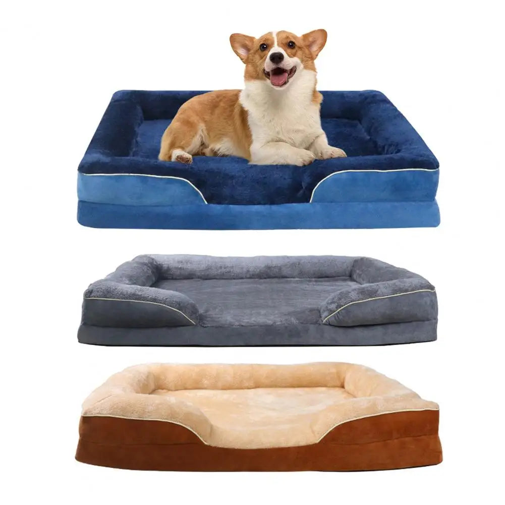 Orthopedic Large Dog Bed Sofa Dog Rest Sleep Bolster Nest With Removable Cover Washable Cotton Filling Soft Pet Couch