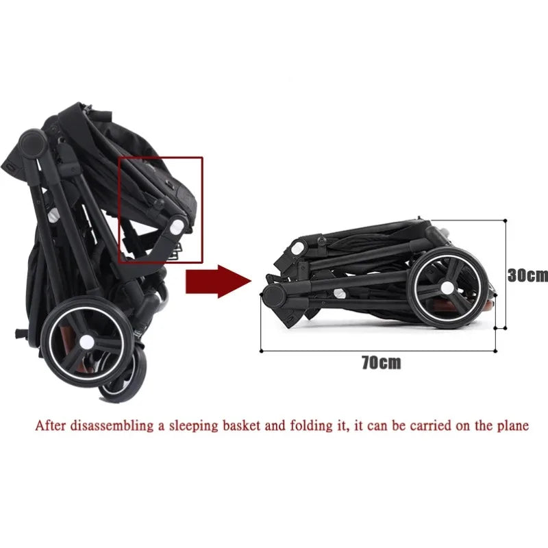 Foldable Twins Baby Carriage Stroller Twin Can Sit and Lie Double Stroller Shock Absorber Second high view Child Stroller