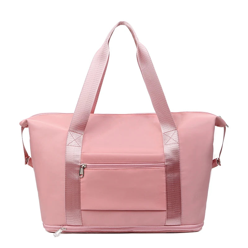 Extendable Women's Large Capacity Storage Luggage Handbag Leisure Travel Duffle Bag Waterproof Nylon Sports and Fitness Handbag