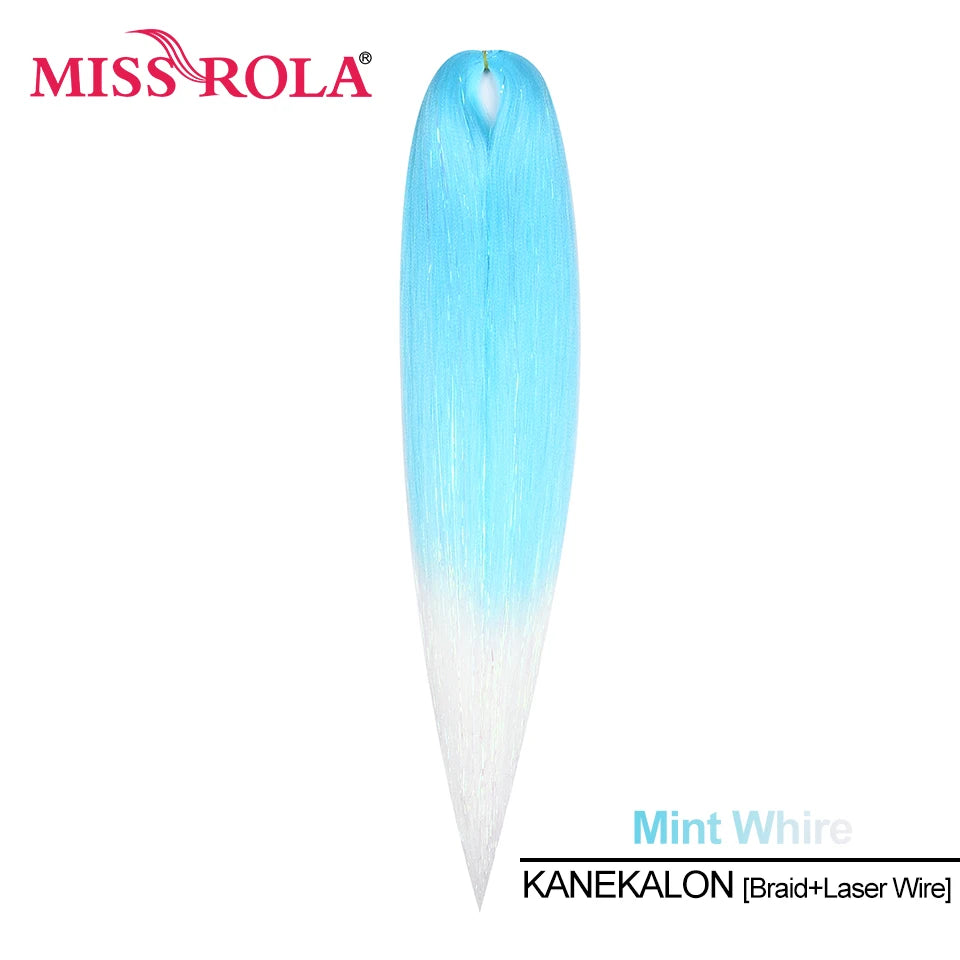 Miss Rola Synthetic 22 Inch 60G Kanekalon Hair Tinsel Wire Jumbo Braid Yaki Straight Hair Extension Twist Braid Bulk Wholesale