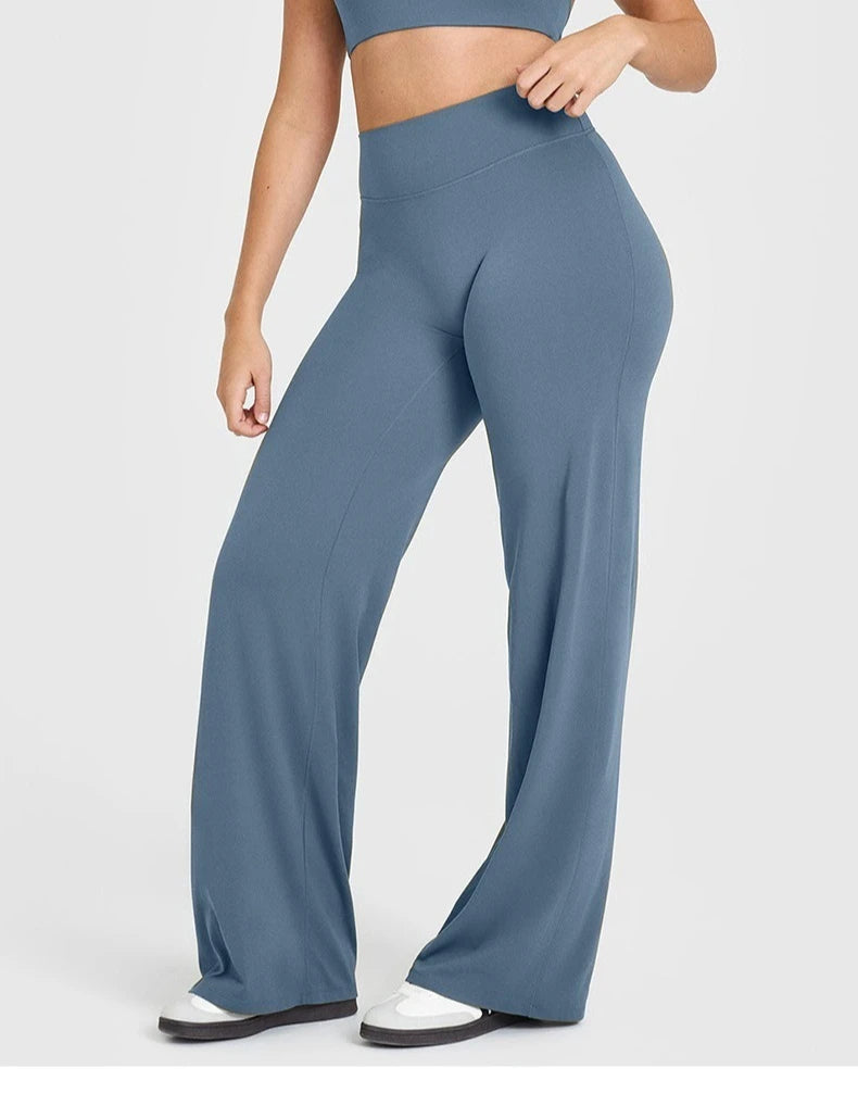 STOUREG Sport Trousers Straight-Leg Pants Ultra Soft Butter Fabric Women's Mid-Waist Yoga Pants GYM Naked Feel Pilates Running