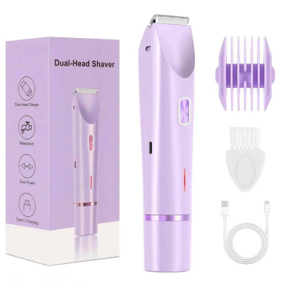 Electric Shaver for Women Electric Razor for Womens Bikini Legs Underarm Public Hairs Rechargeable Trimmer with Detachable Head