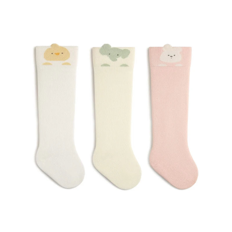 3 Pairs a Lot MILANCEL Spring Baby Stockings 0-3T Cartoon Animal Girls Over-the-Knee Socks Color Blocking Toddler Boys Socks
