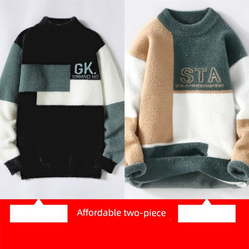 Teenager Half-High Collar Students Warm-Keeping Top Base Shirt