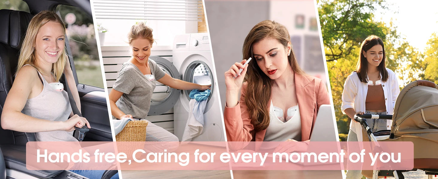 2 Pcs Electric Wearable Breast Pump (Model YM-805) — Silent, Hands-Free, USB Rechargeable (1200 mAh)