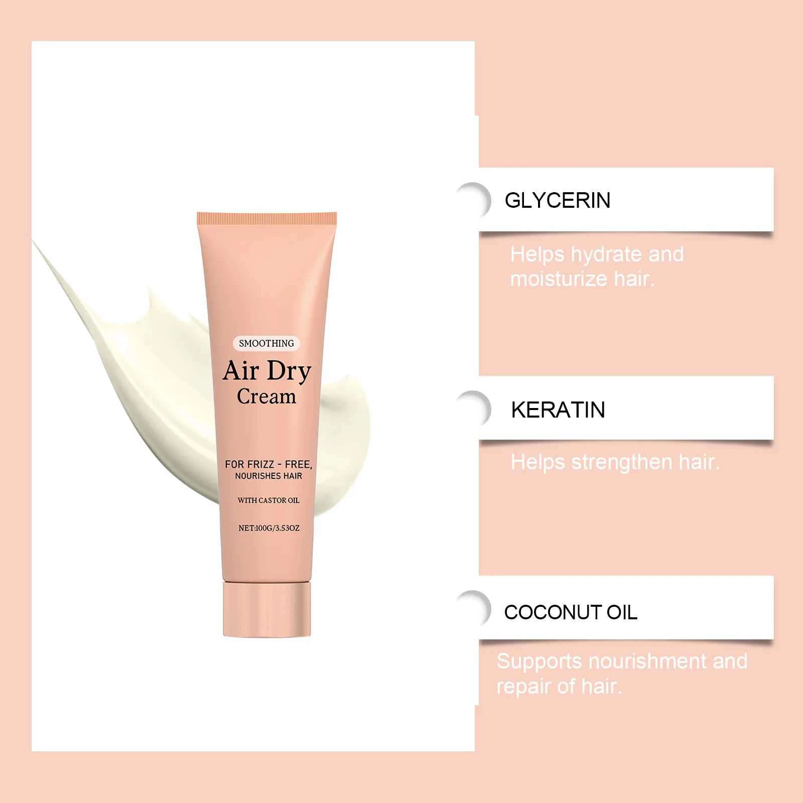 Air Dry Curl Cream – Frizz Control & Smoothing Styling Cream (100g)