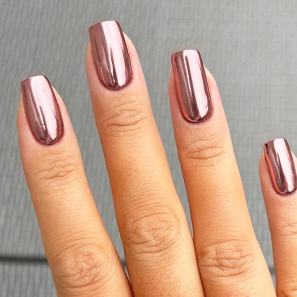 Tinovo Uno Nail Polish Metallic Rose Gold Nail Strengthener Fast Drying Mirror Normal Nails Lacquer Varnish for Manicure Nailart