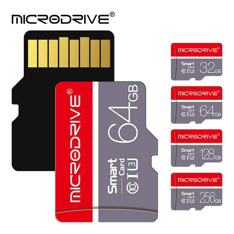 MicroDrive High-Speed microSD Card (16–256GB, C10/A1/U3, V10)