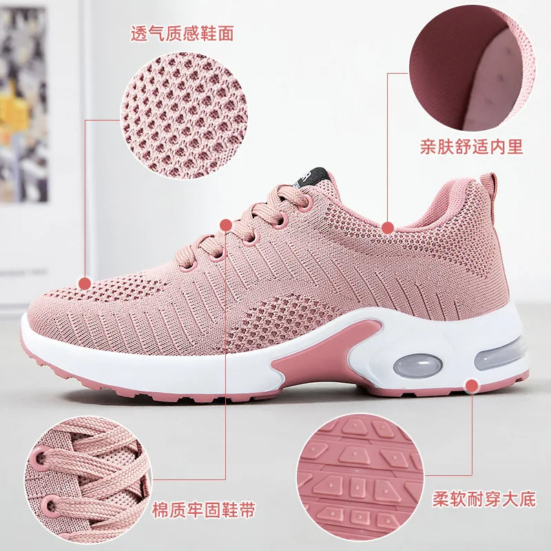 Women’s Air Cushion Running Shoes — Large Size Breathable Mesh Sneakers | MDNG