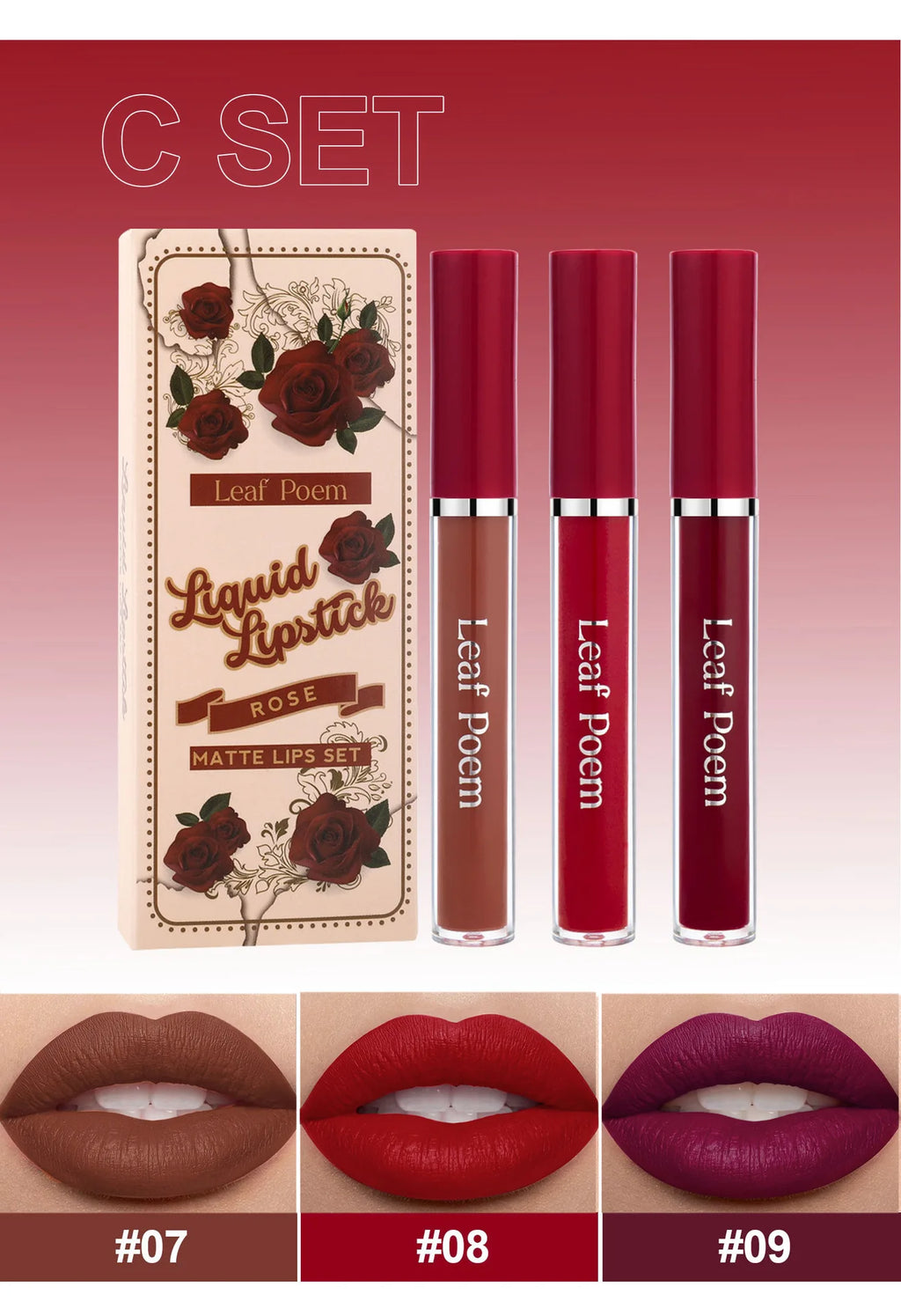 Waterproof Long-lasting Velvet Matte Lip Gloss Set Strawberry Moisturizing Lipstick Kit Beauty Cosmetics Makeup Rose Lip Stain