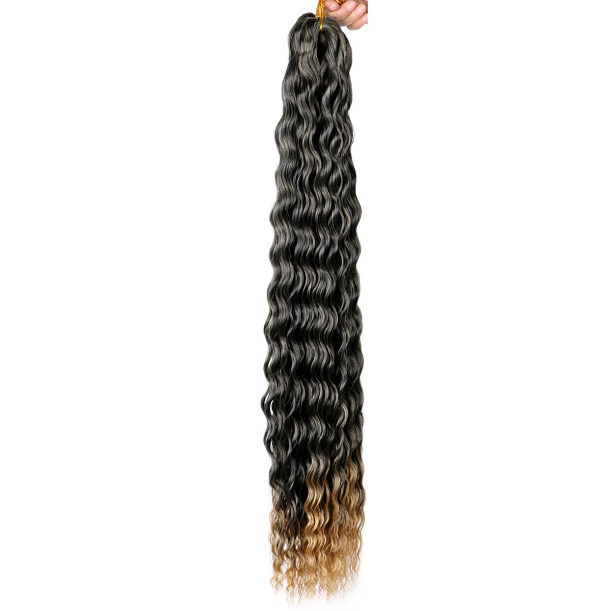 32 Inch Synthetic Pre Stretched Deep Wave Crochet Hair Yaki Ombre Braiding Hair High Temperature Fiber Extensions for Women