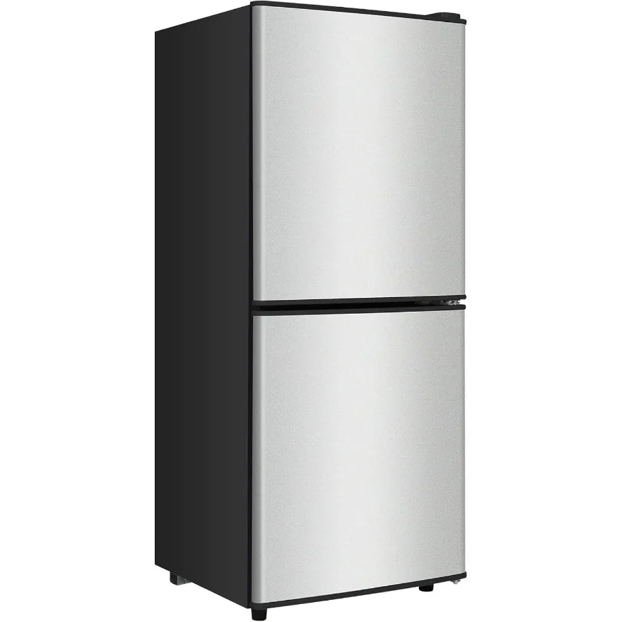 Compact 4.2 Cu. Ft. 2-Door Refrigerator with Freezer Featuring Adjustable 7-Level Thermostat for Efficient Cooling in Small Spa