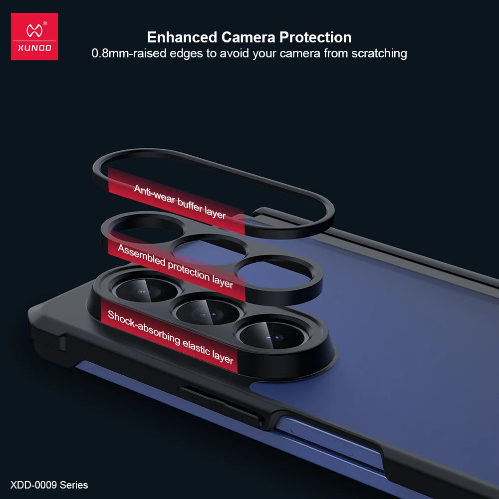 Xundd For Samsung Galaxy Z Fold 7 Case ,Airbag Shockproof Shell with Automatic Springback Hinge Protection Upgrade Half Case