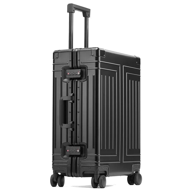 Sushimu 100% Aluminum-Magnesium Alloy Luggage | Premium Metal Carry-On & Check-In Suitcase with Spinner Wheels (20″/24″/28″)
