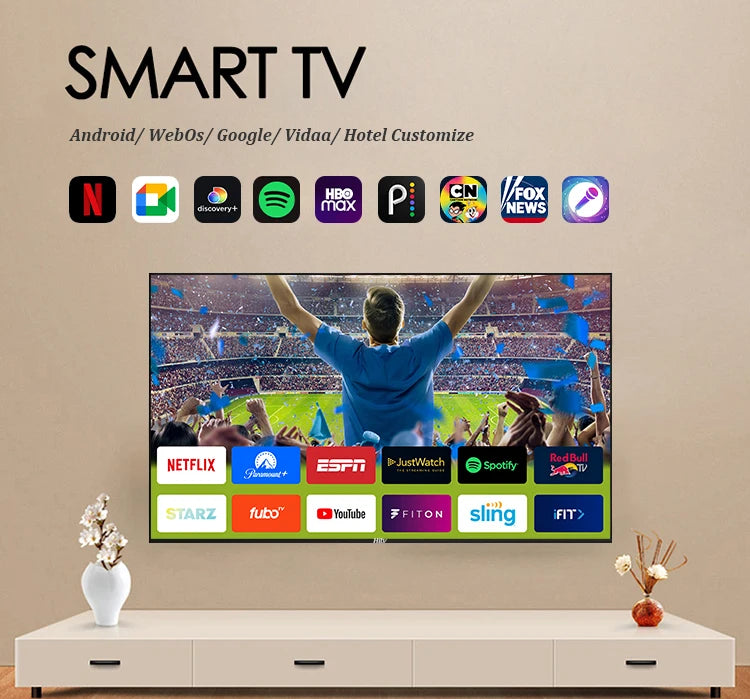 55inch Android WebOs Smart TV Television 55 65 75 85 Inch Full Screen 4K UHD LED TV