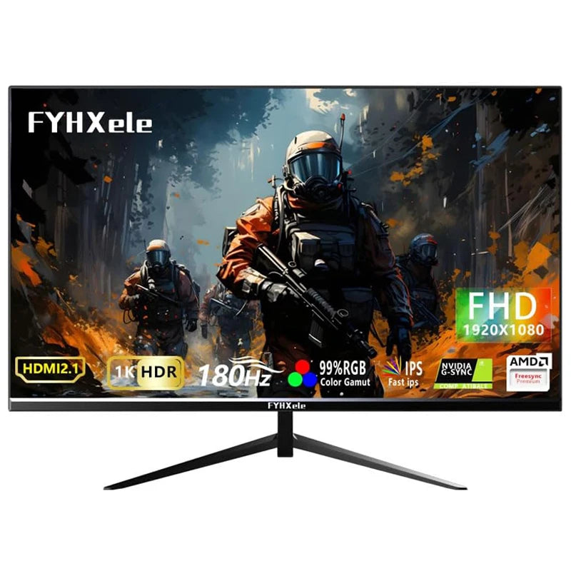 FYHXele 24" Fast IPS Gaming Monitor — FHD 1080p | 180Hz | 1ms | FreeSync / G-SYNC Compatible | HDR10