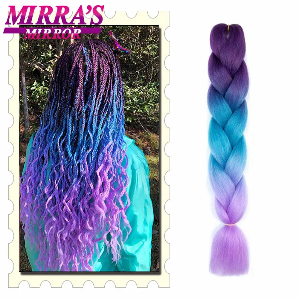 Synthetic Braiding Hair 24 Inch Kanekalon Braids Extensions Ombre Hair for Box Braid Crochet Jumbo Braiding Hair Pre Stretched