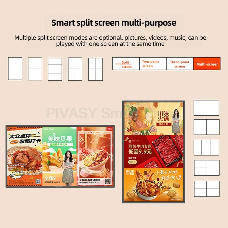 21.5/32 Inch LCD Advertising TV Android Touch All-in-one Machine Intelligwall Mounted Ent Advertising Display Screen for Store