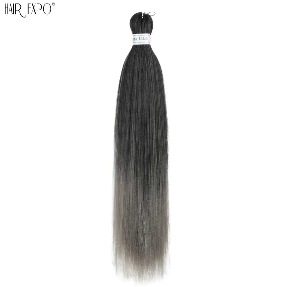 26Inch Easy Braids Hair Synthetic Colourful Pre Stretched Braiding Hair Extensions Jumbo Braids Ombre Yaki Long Straight Hair