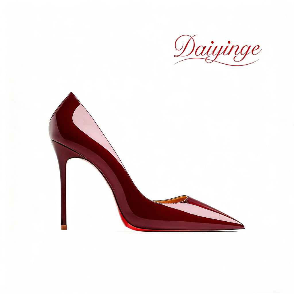 Heels For women 2026 Trend Leather Luxury Red Bottom High Heels 12cm Pointed Toe Stiletto Pumps Elegant Sexy Party Wedding Shoes