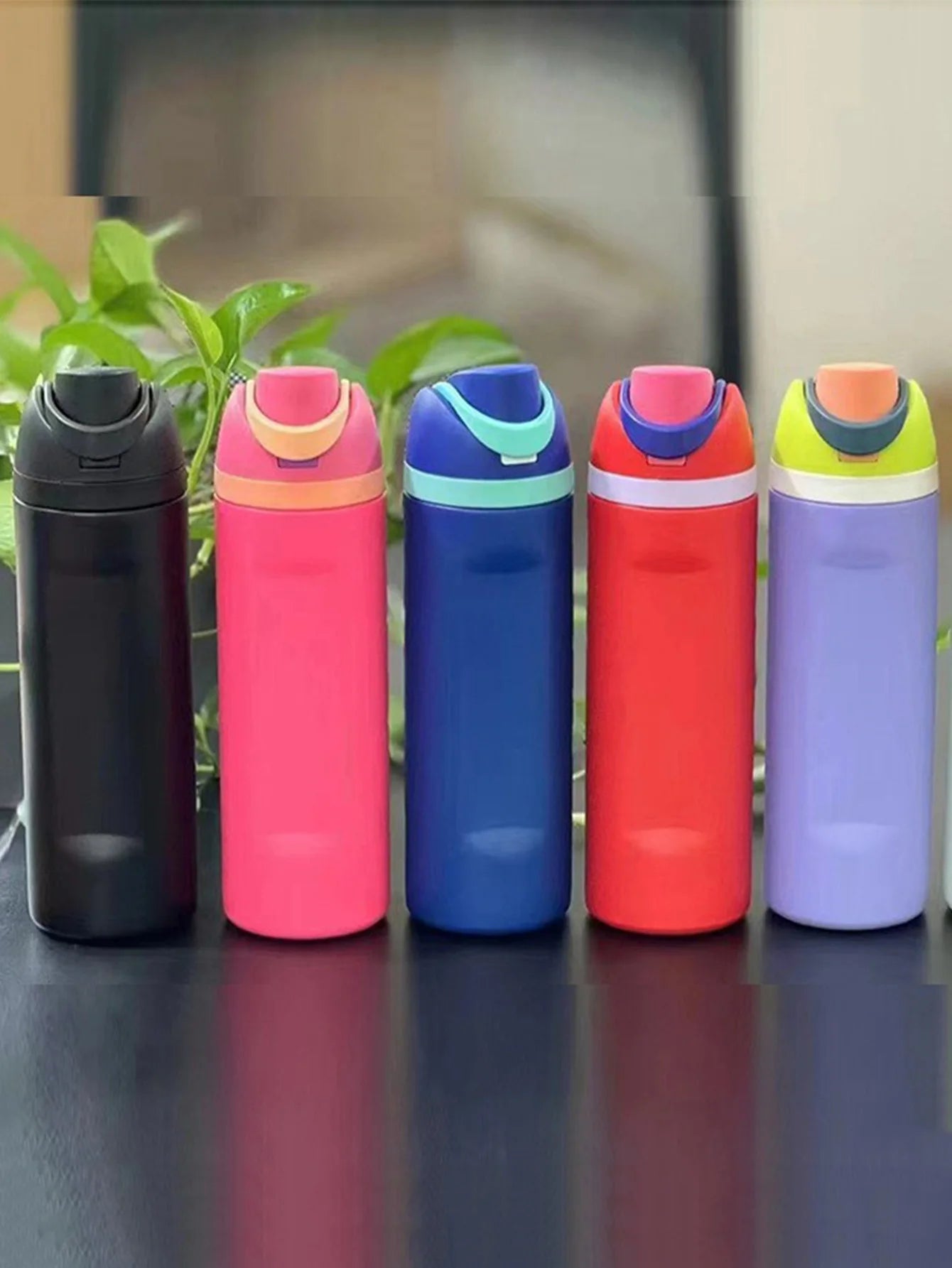 Multi-color push-button lid thermos cup portable large capacity for home office daily use